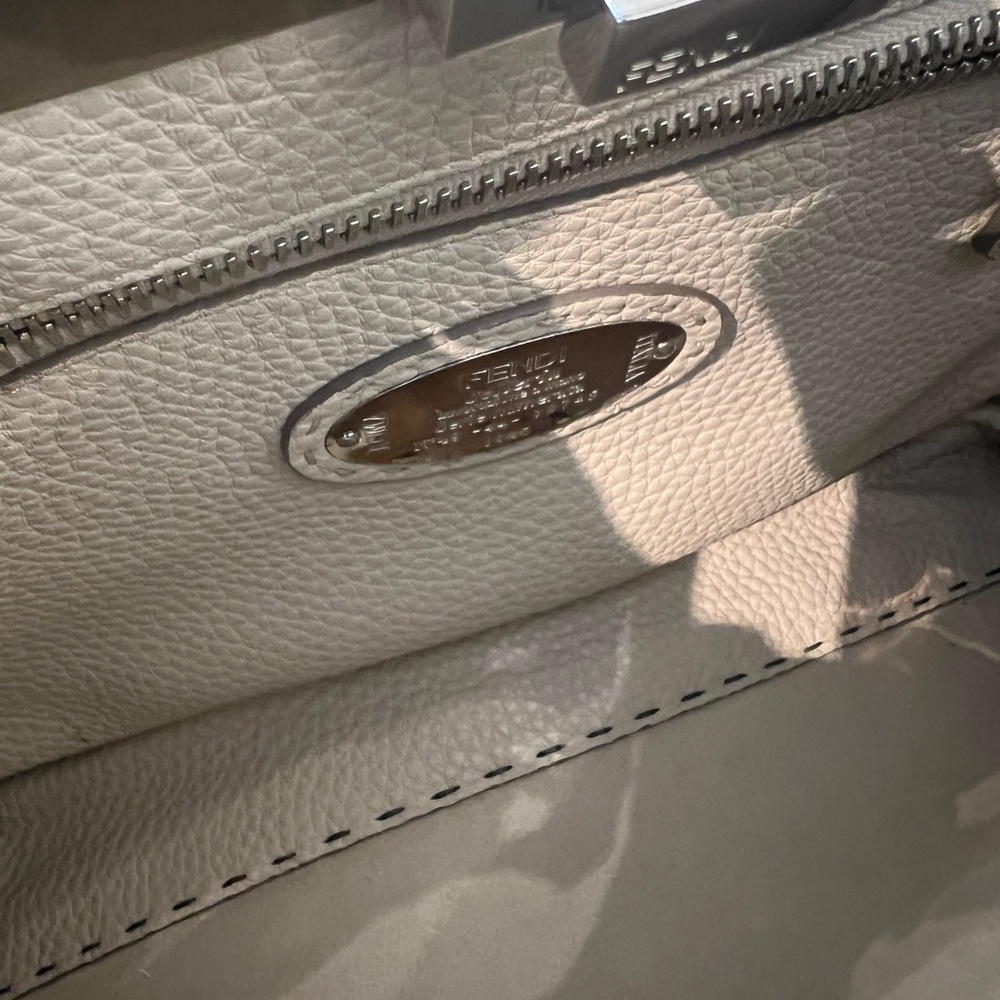 Fendi Grey Selleria Leather Peekaboo Shoulder Bag - Picture 7 of 11